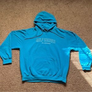 Adult XL Blue Hoodie Monogram Lettering